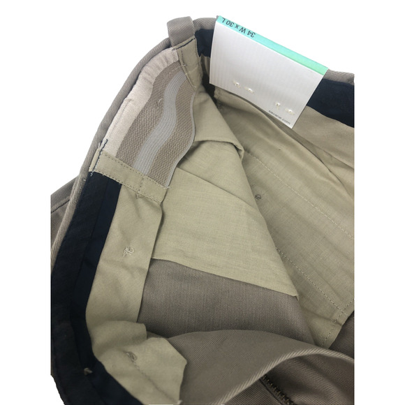 Savane Men's Chino Pants 34 x 30 Flat Front Straight Fit Khaki Dress Pants NEW - Picture 8 of 10